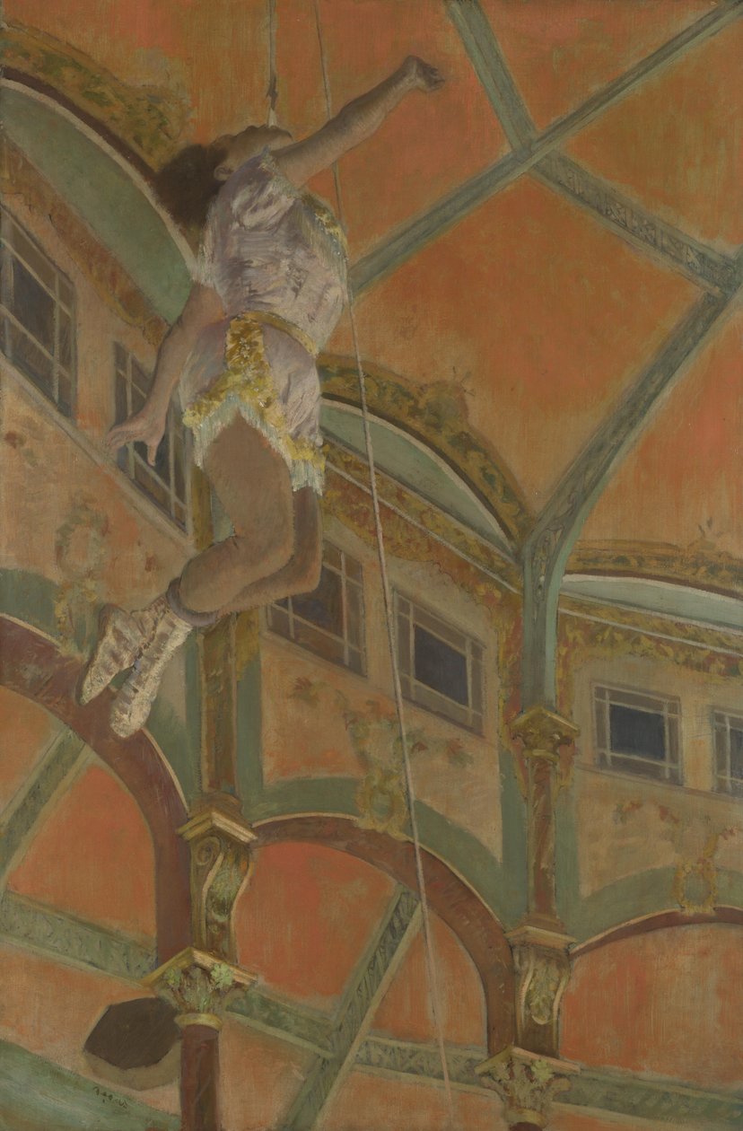 Miss La La in het Cirque Fernando door Edgar Degas