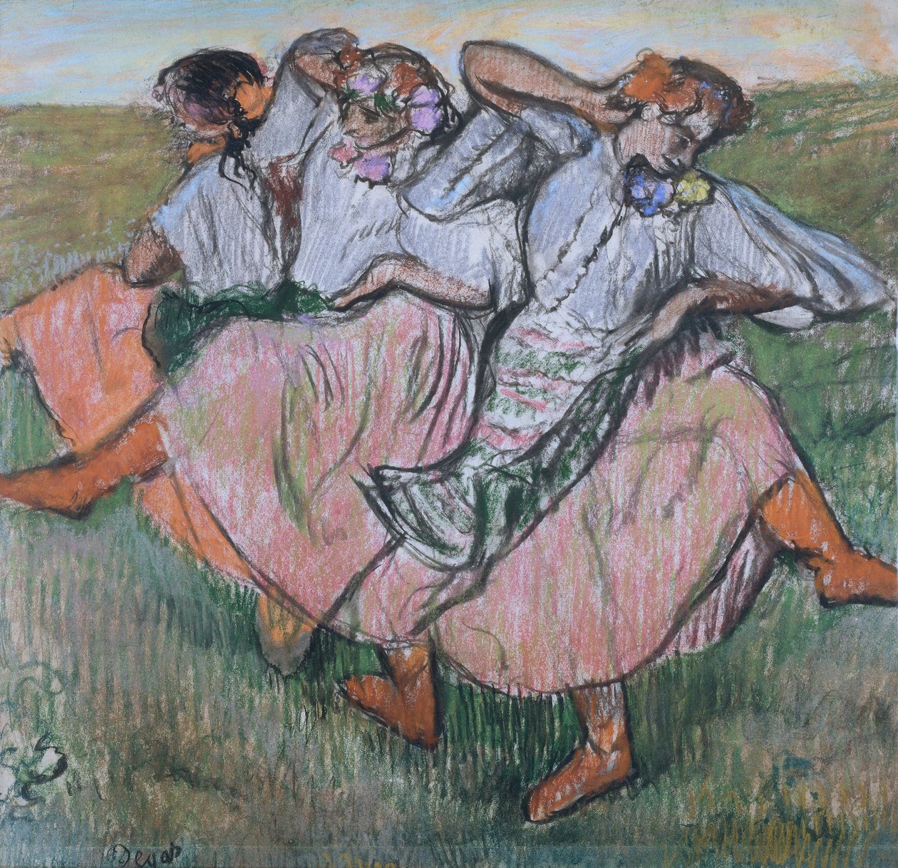 Drie Russische dansers door Edgar Degas