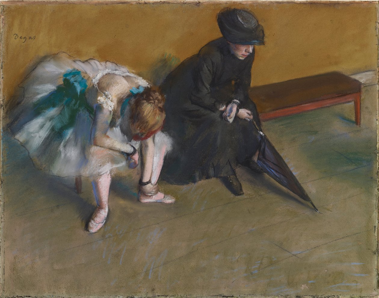 Wachten door Edgar Degas