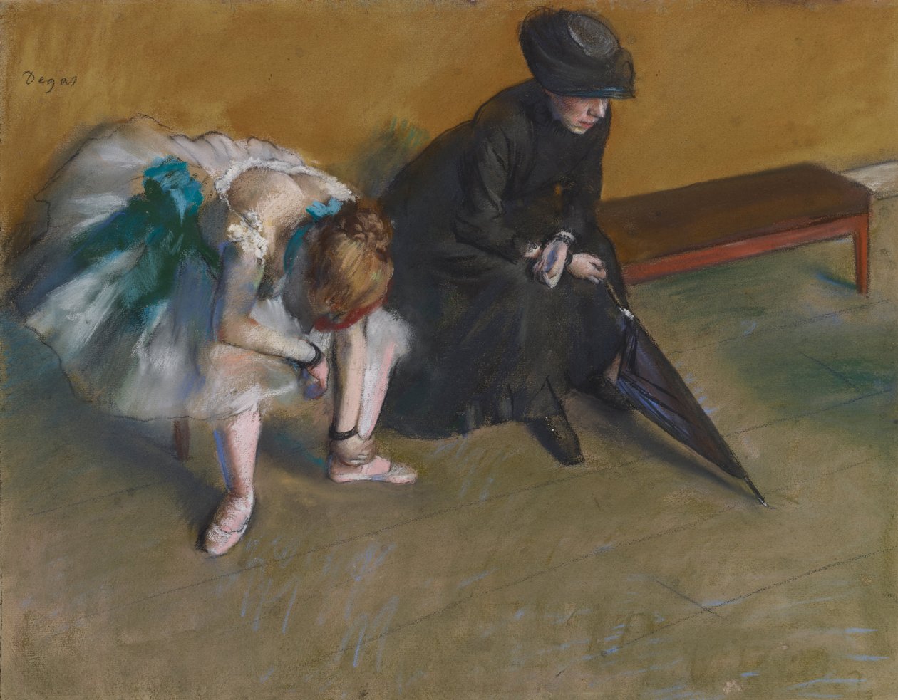 Wachten door Edgar Degas