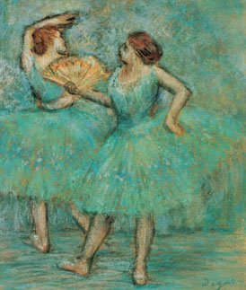 Twee danseressen door Edgar Degas