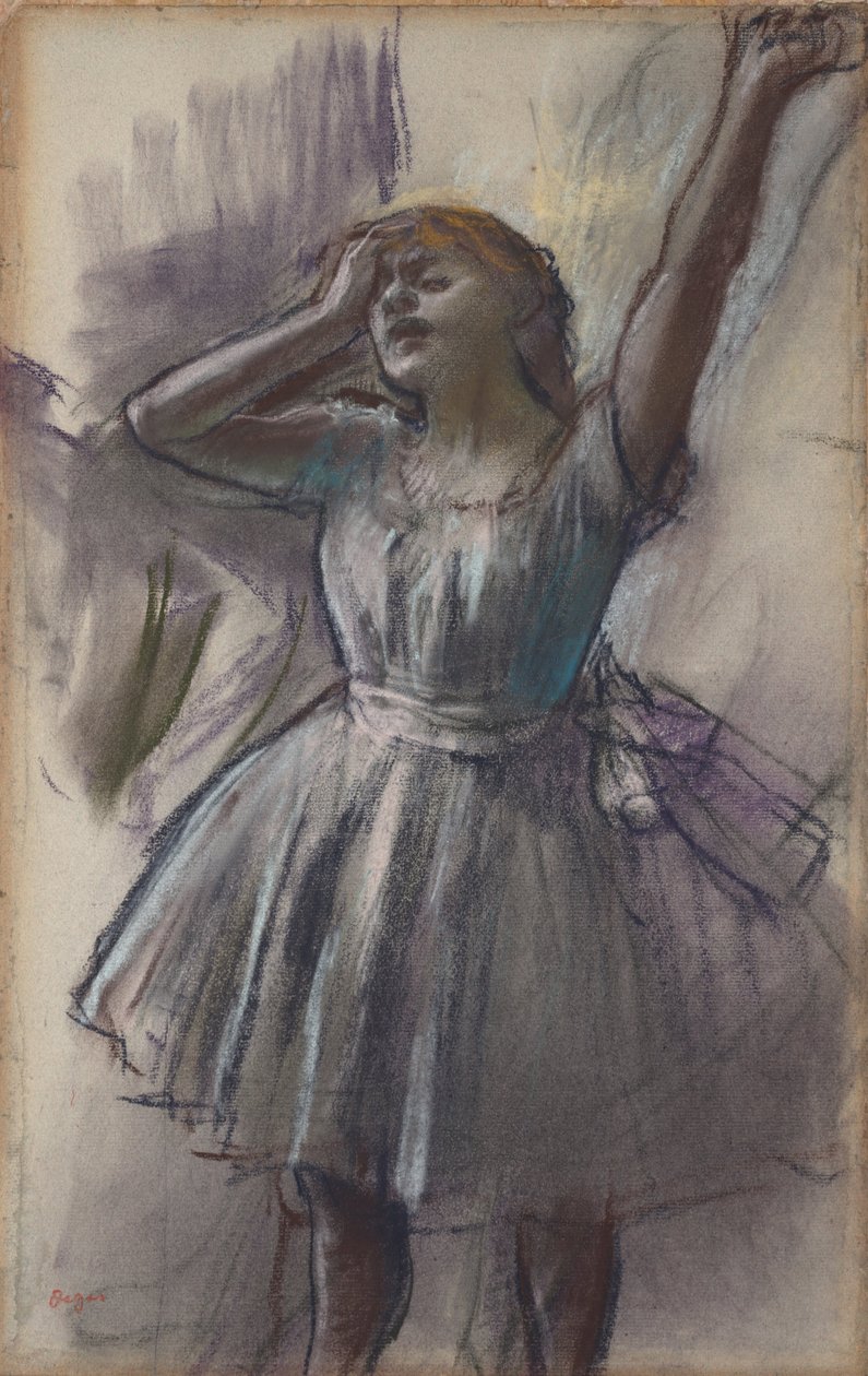Dansers die zich Uitrekken door Edgar Degas