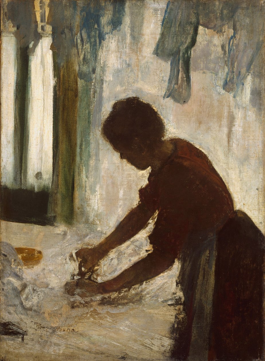 Een Vrouw die Strijkt door Edgar Degas