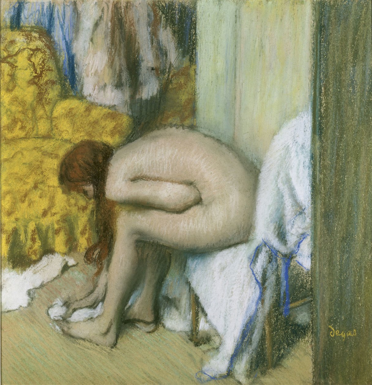 Na het bad door Edgar Degas