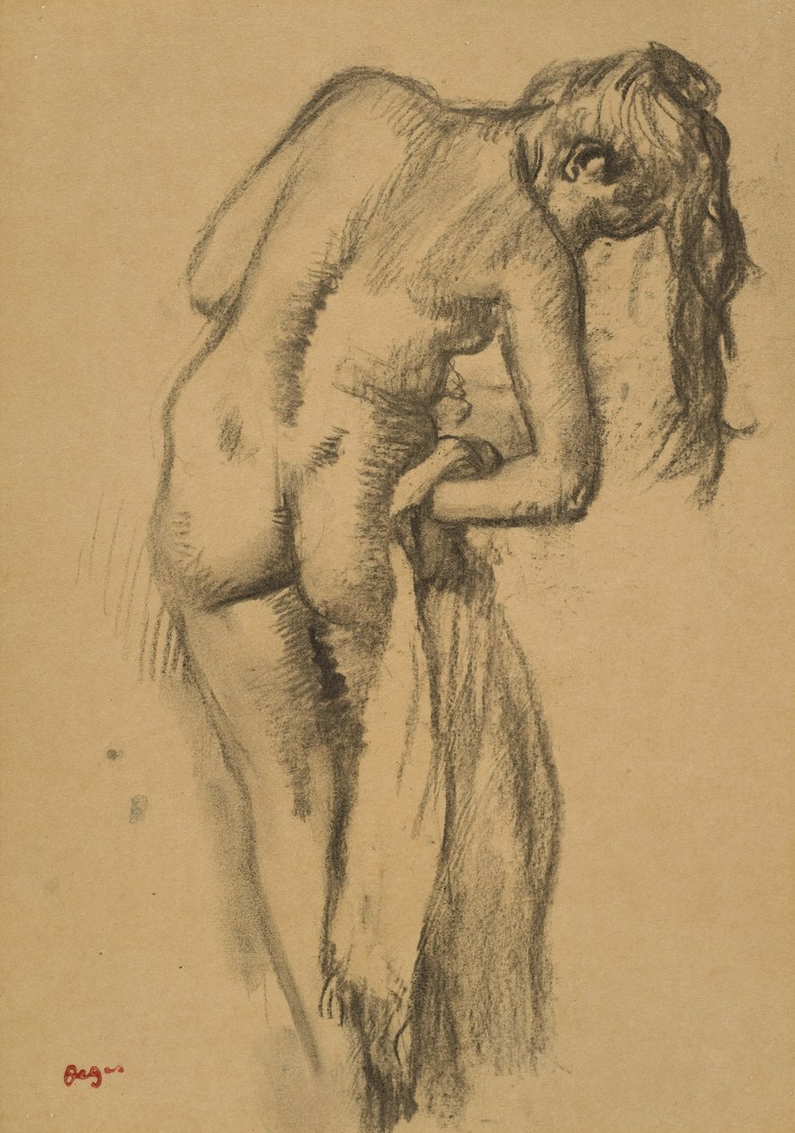 Na het bad door Edgar Degas