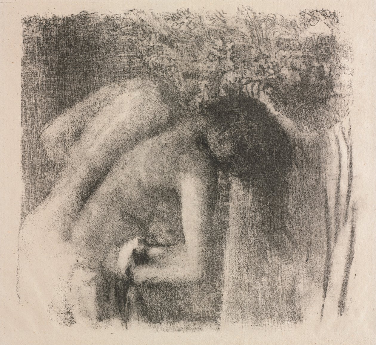 Na het bad (grote versie) door Edgar Degas