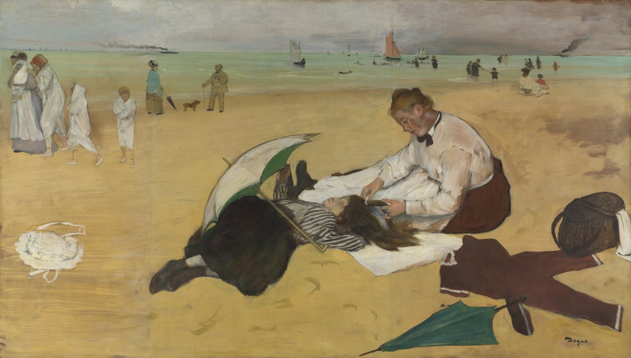Strandscène, ca. 1869 door Edgar Degas