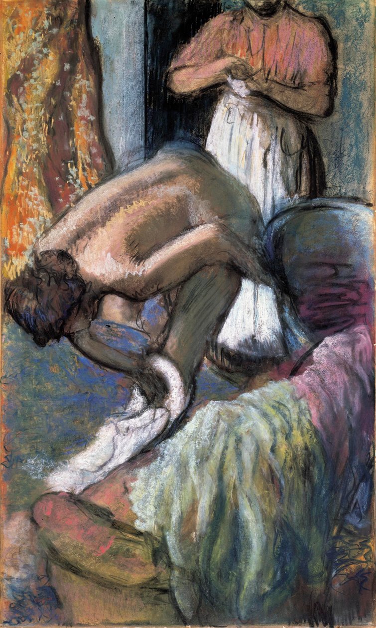 Ontbijt na het bad door Edgar Degas