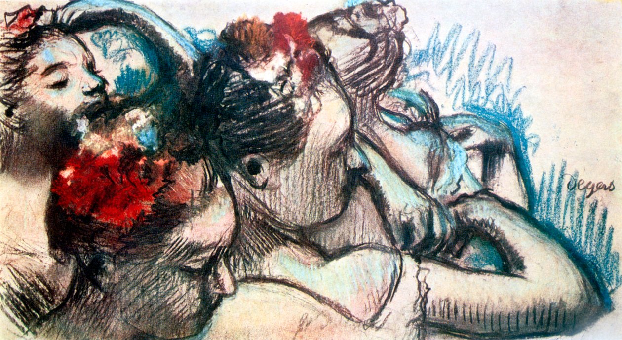 Hoofden van dansers, 1899 door Edgar Degas