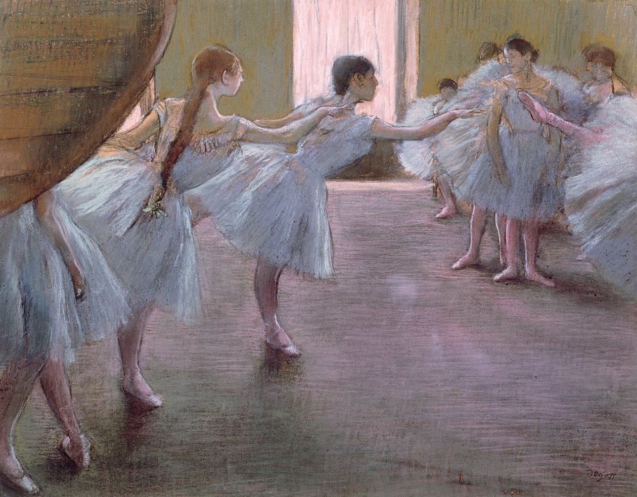 Dansers bij repetitie door Edgar Degas