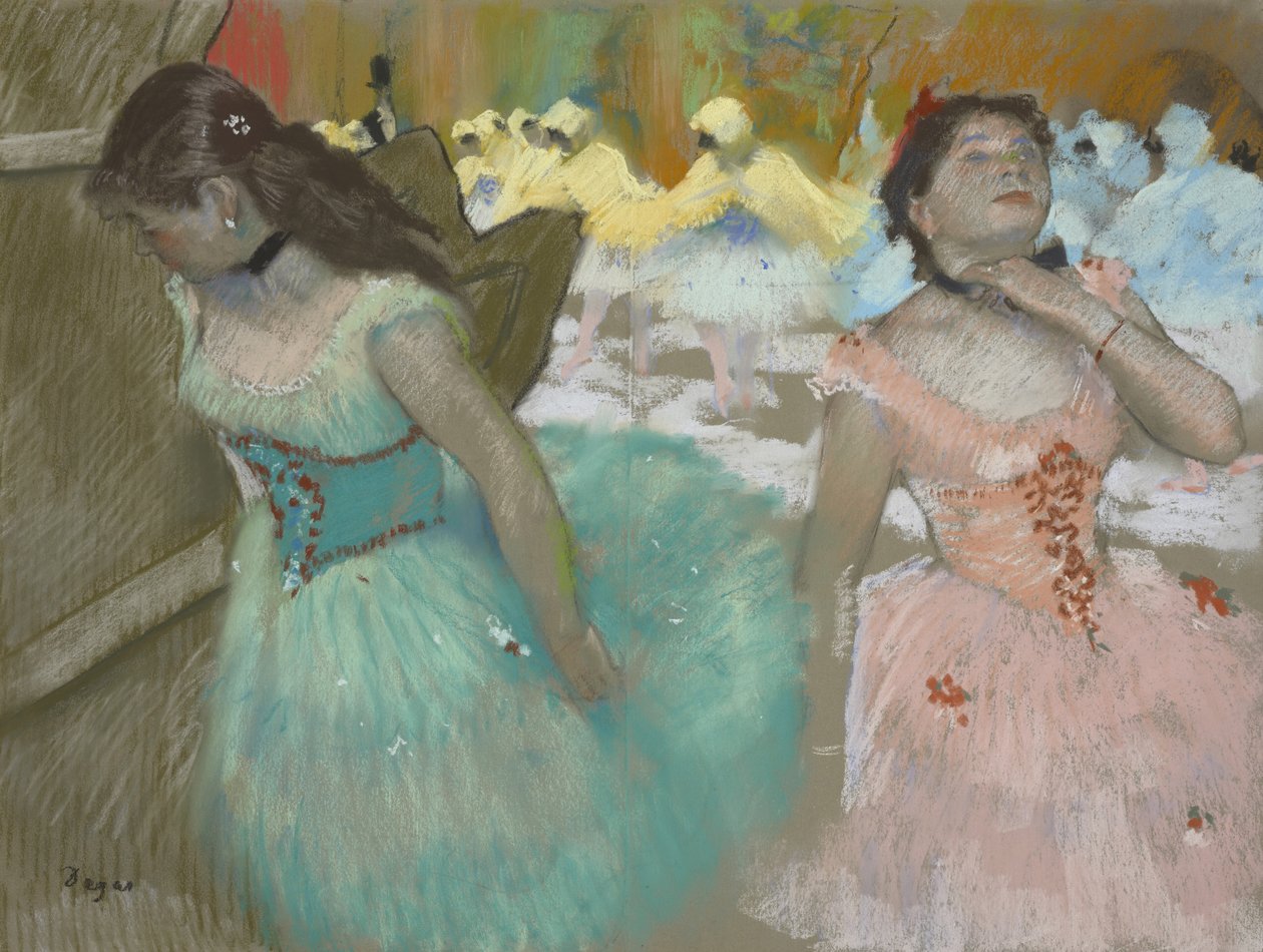 Ingang van de gemaskerde dansers, ca. 1879 door Edgar Degas