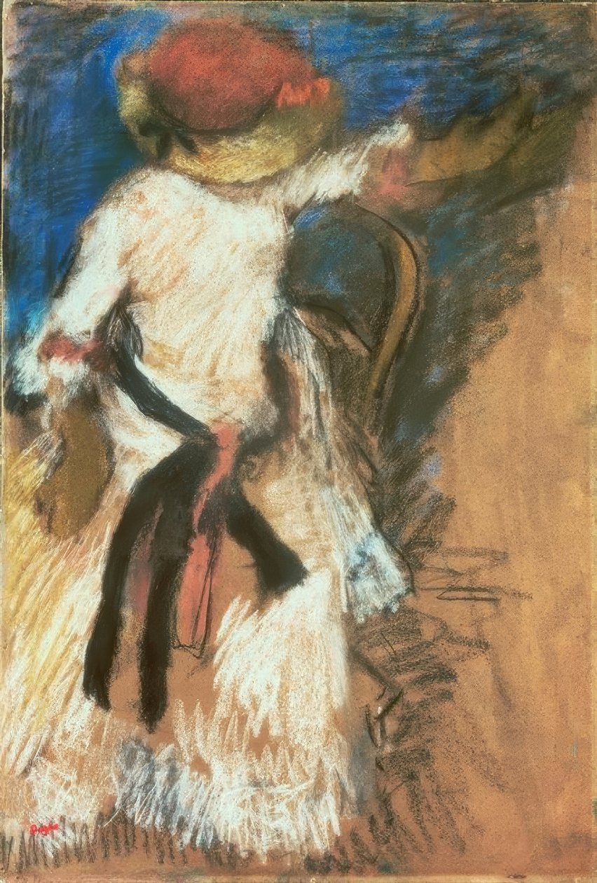 Zittende vrouw door Edgar Degas
