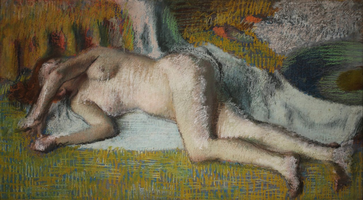 Frans: Après le bain (femme nue couchée) door Edgar Degas