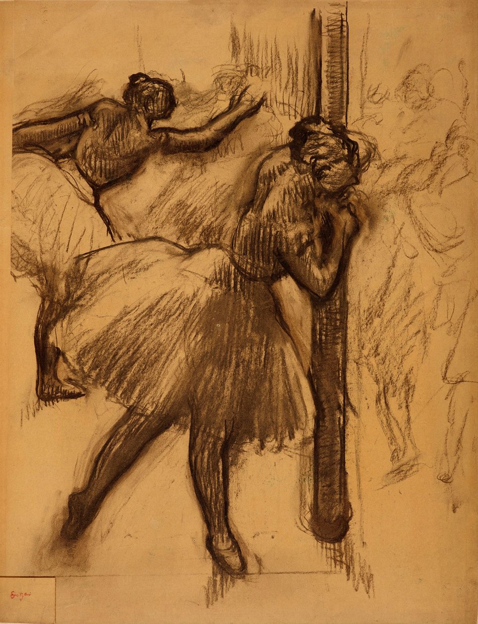 Frans: Danser, leunend tegen een zuil door Edgar Degas