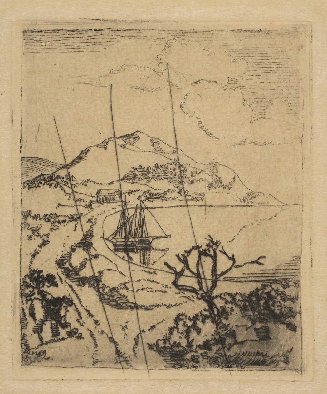 Grieks landschap, 1856 door Edgar Degas