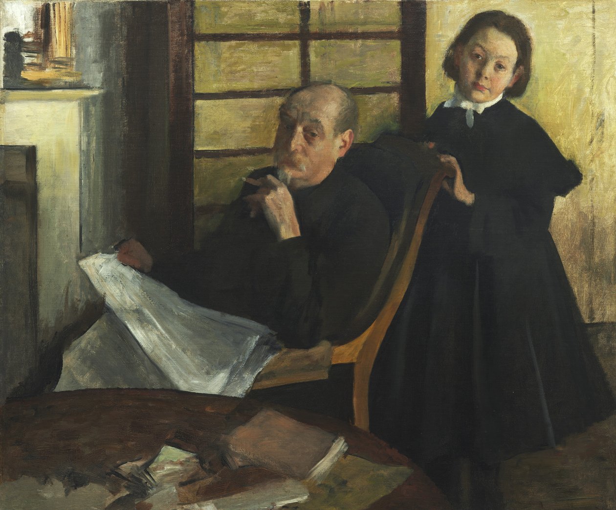 Henri Degas en zijn nicht Lucie Degas door Edgar Degas