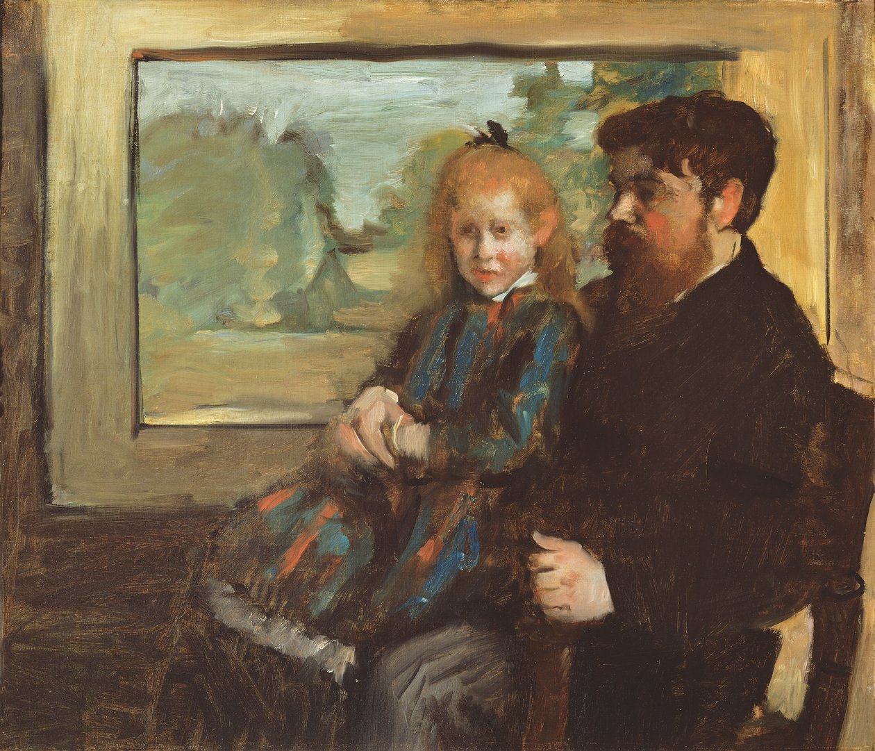 Henri Rouart en zijn dochter Helene, 1871-72 door Edgar Degas
