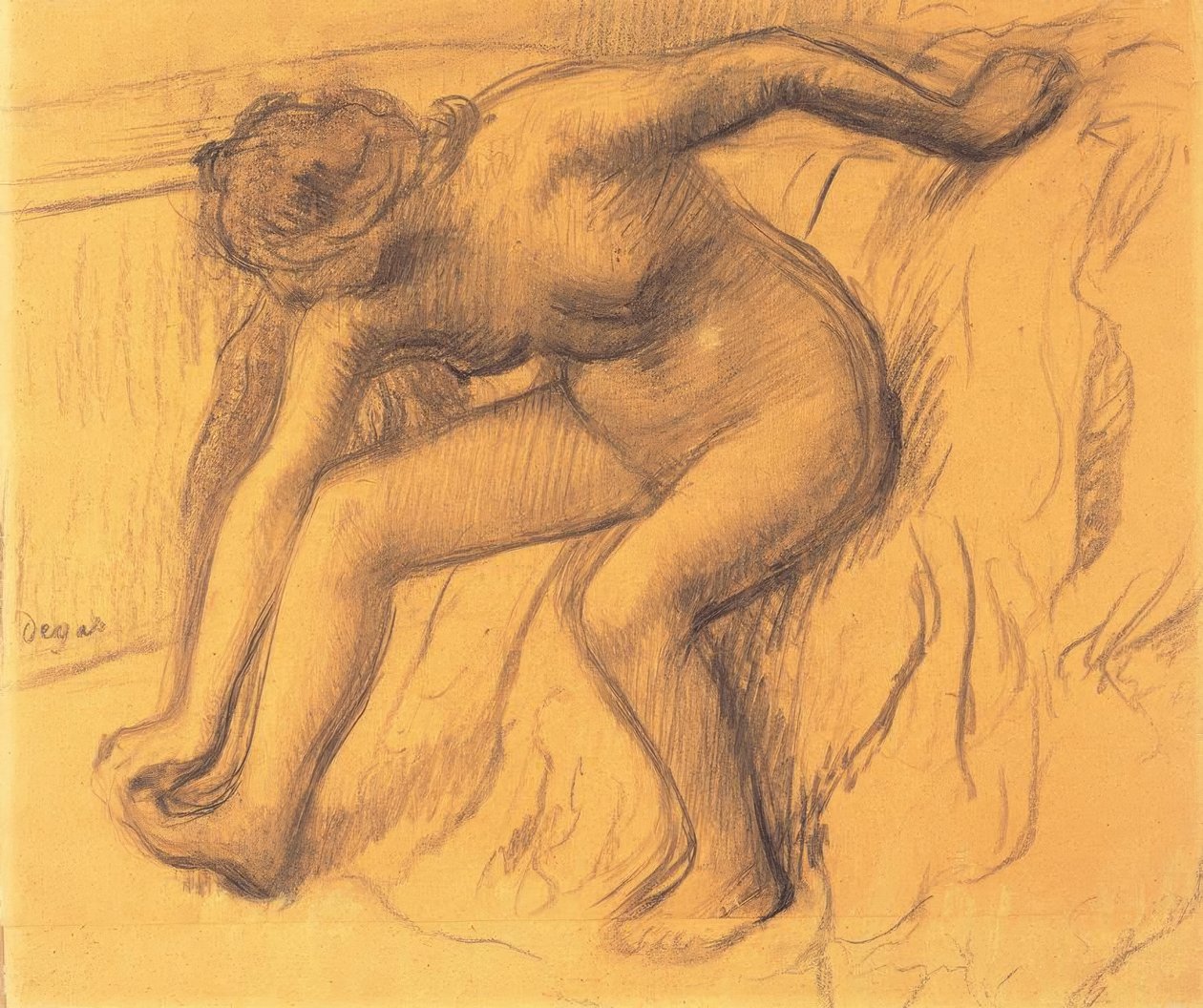 Na het bad door Edgar Degas