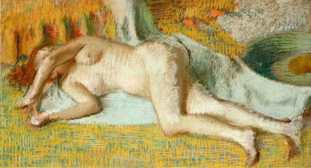 Na het bad door Edgar Degas