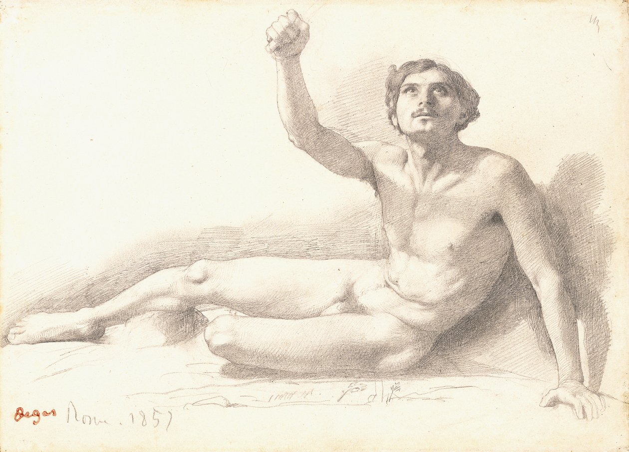 Naaktstudie door Edgar Degas