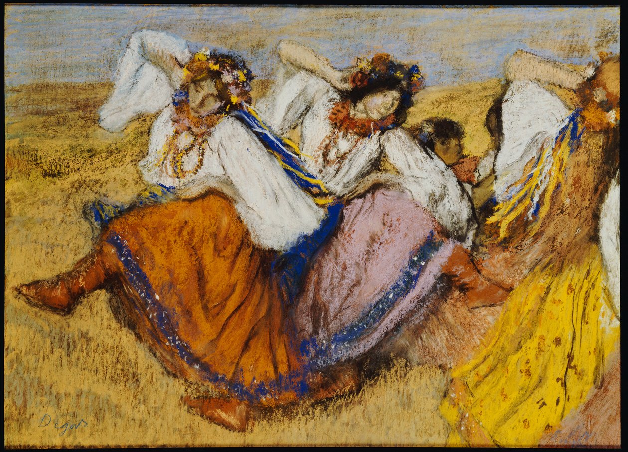 Russische Dansers, ca. 1895 door Edgar Degas