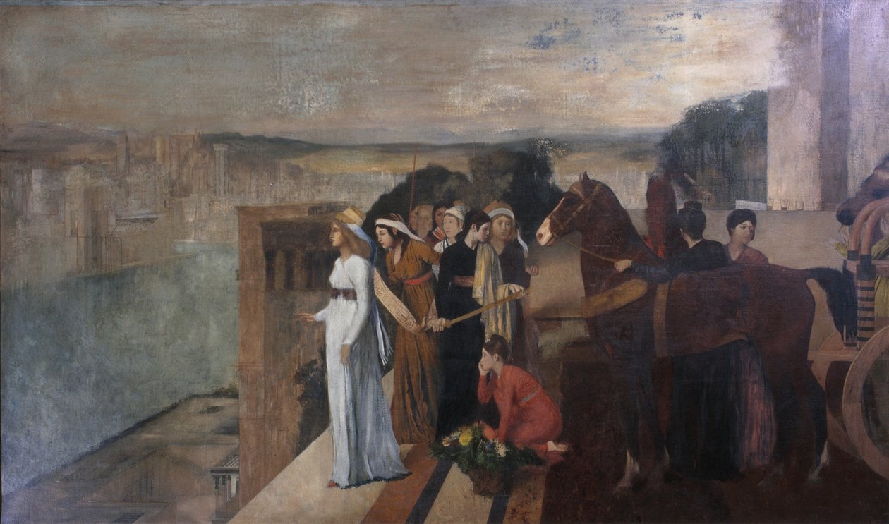 Semiramis Bouwt Babylon, 1861 door Edgar Degas
