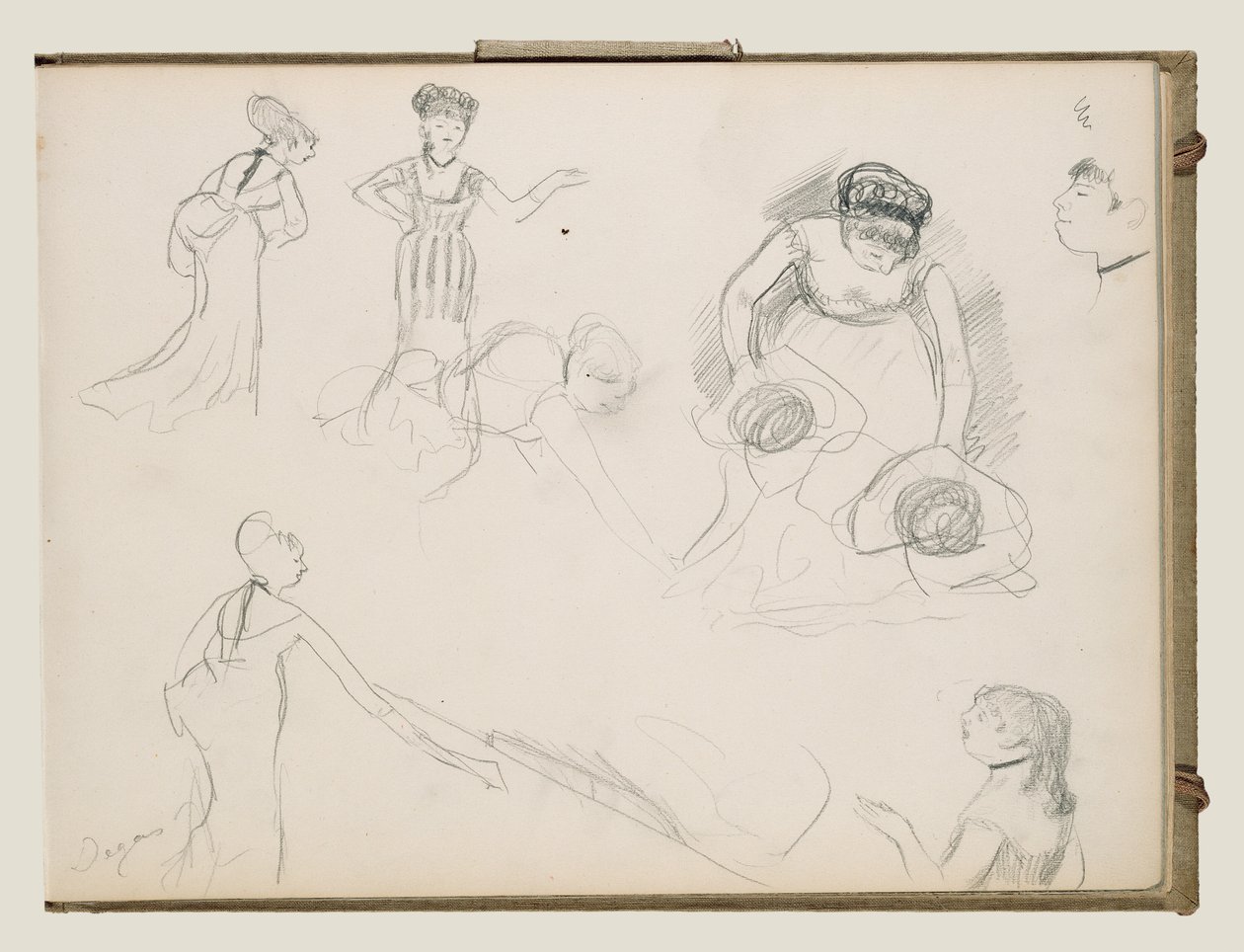 Schetsen van cafézangers door Edgar Degas