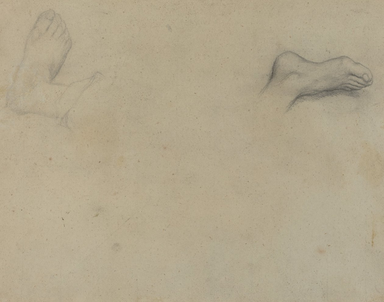 Studies van Voeten (verso) door Edgar Degas