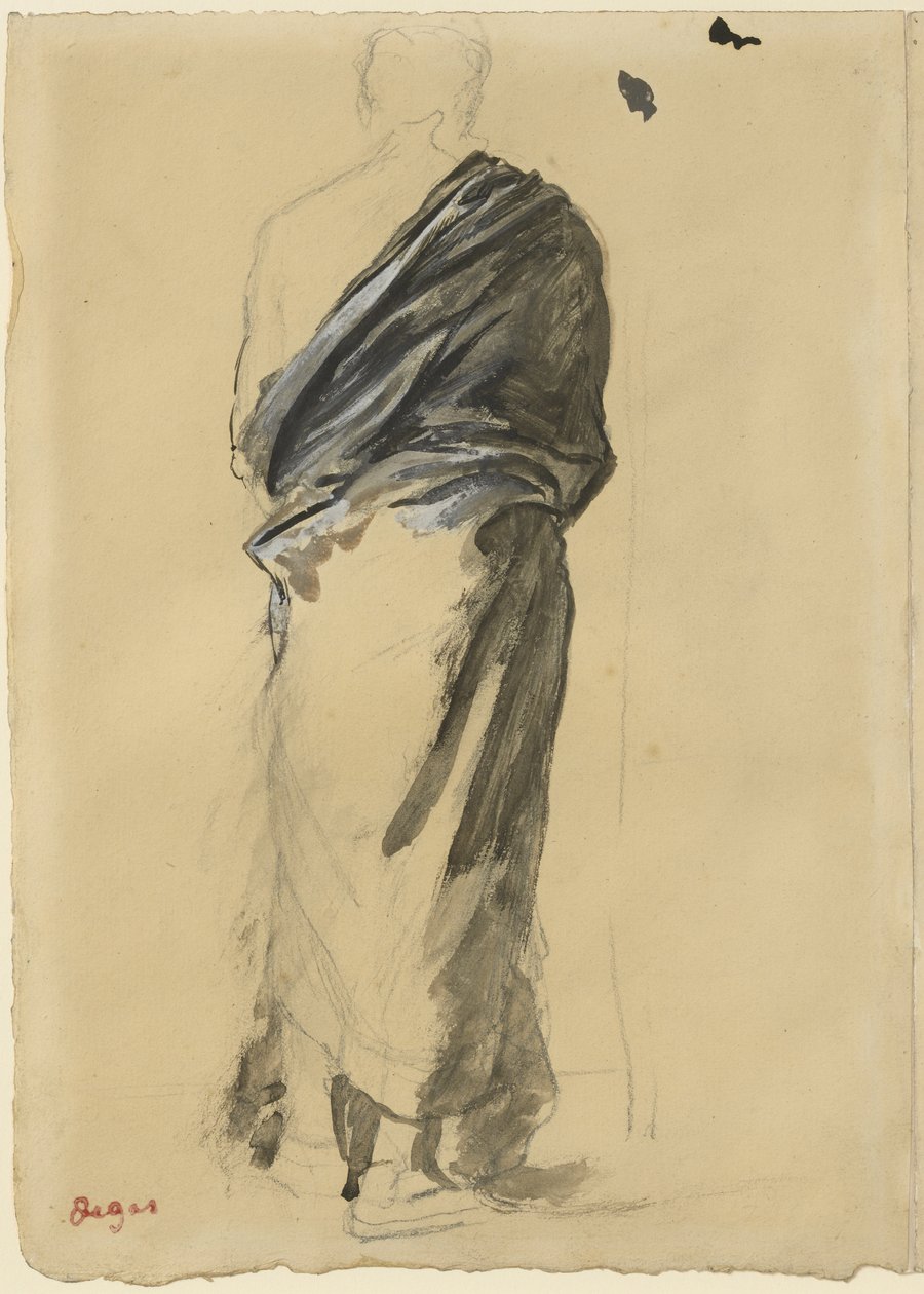 Studie van Draperie, 1860-65 door Edgar Degas