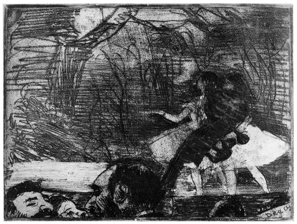 Op het toneel, ca. 1850-1910 door Edgar Degas