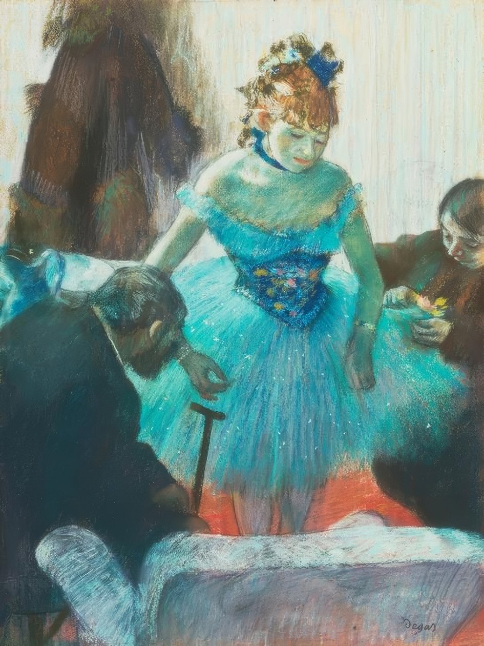 Danseres in de kleedkamer door Edgar Degas