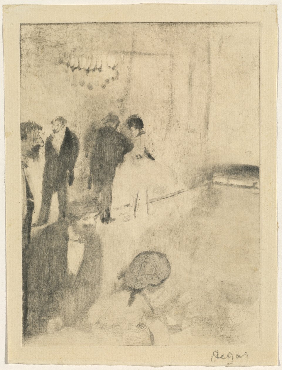 De groene kamer, ca. 1876-1877 door Edgar Degas