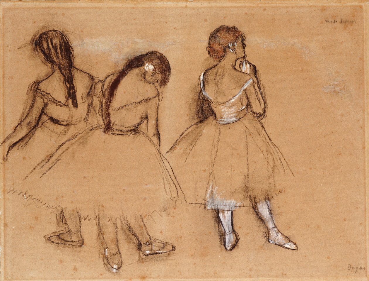 Drie dansers door Edgar Degas