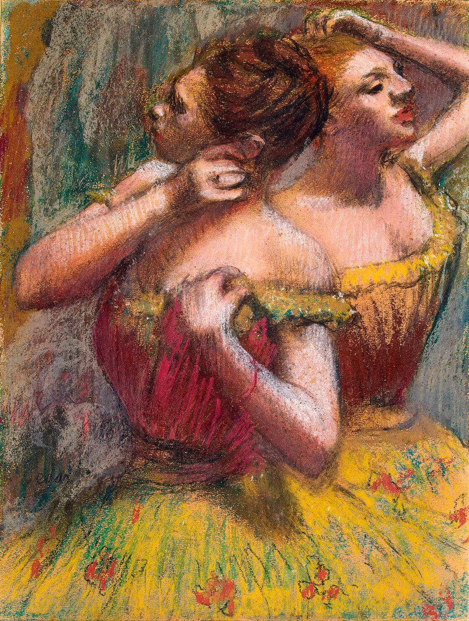 Twee dansers, 1898-1899 door Edgar Degas