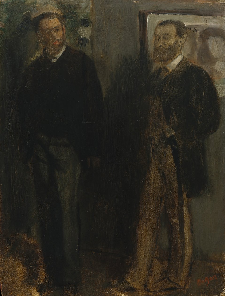 Twee mannen door Edgar Degas