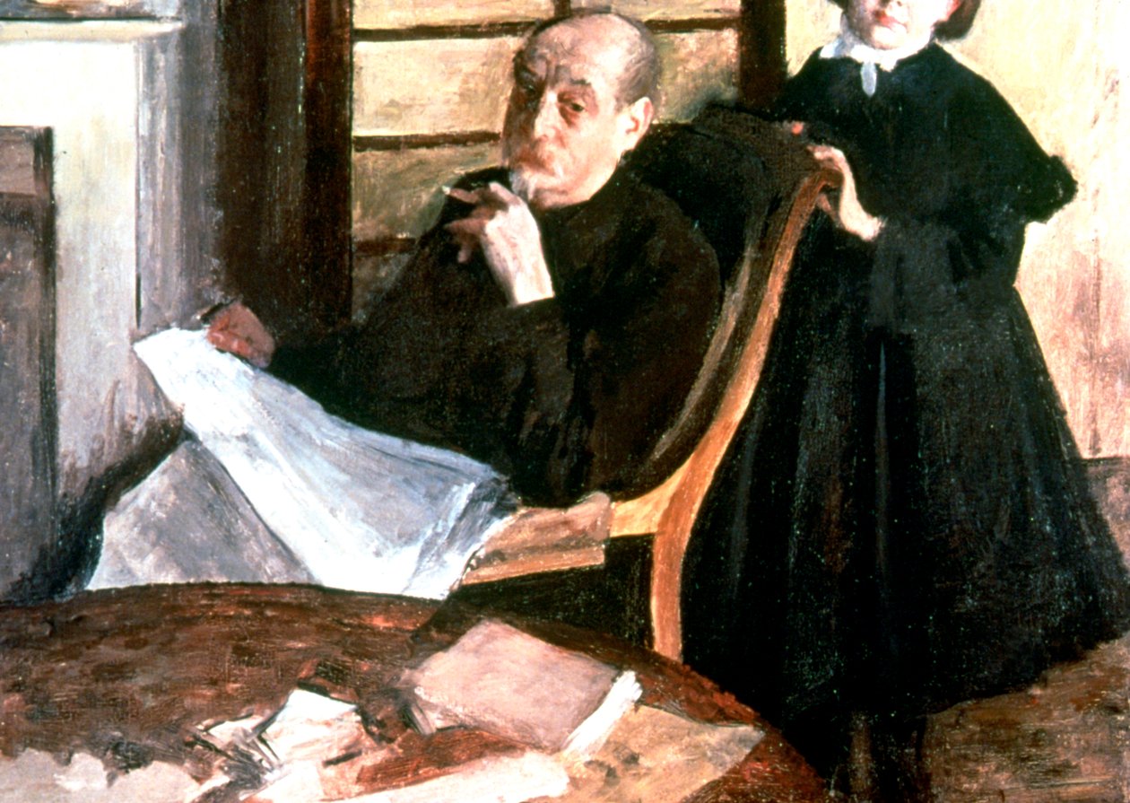 Oom en nicht, ca. 1876 door Edgar Degas