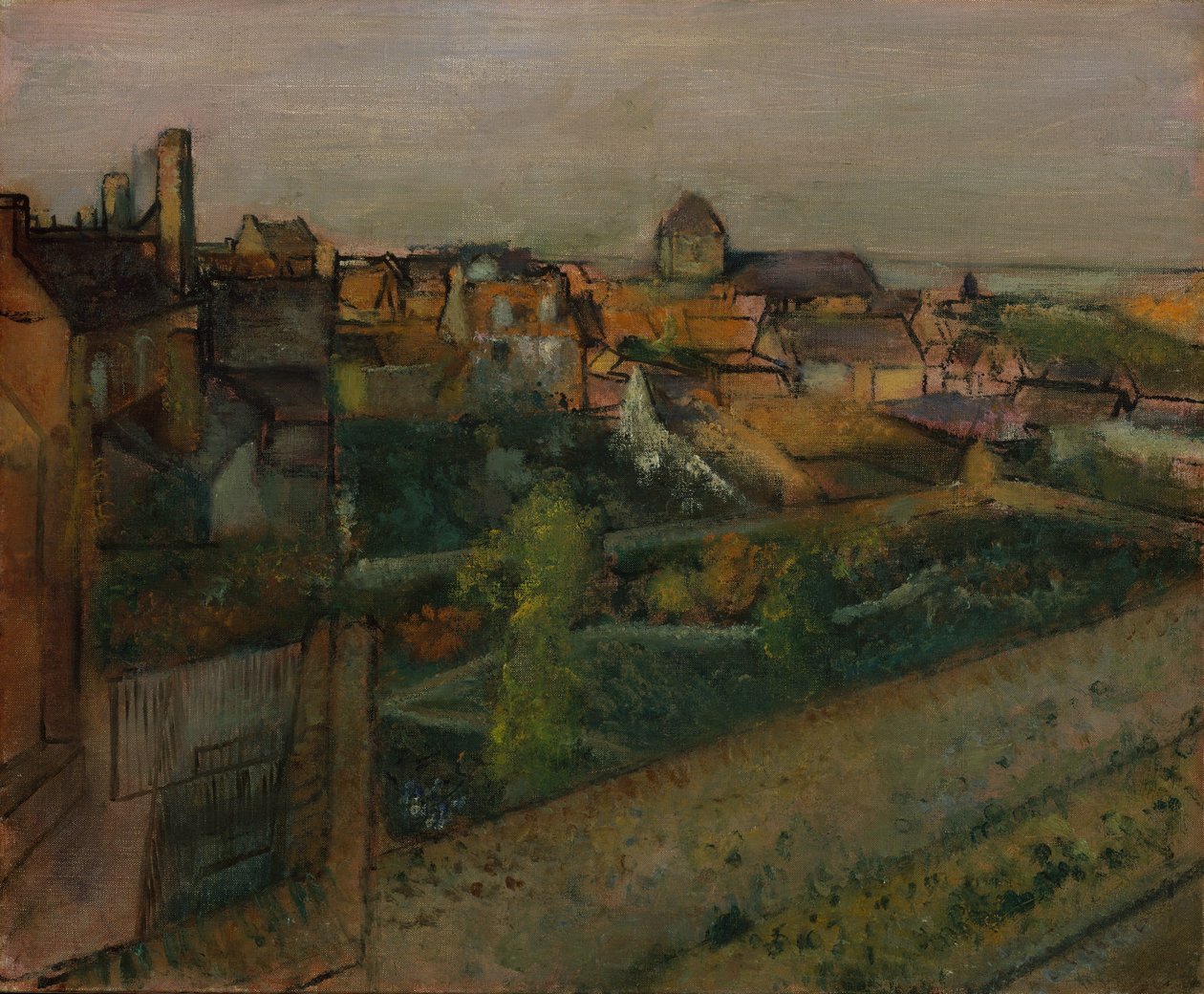 Uitzicht op Saint-Valéry-sur-Somme door Edgar Degas