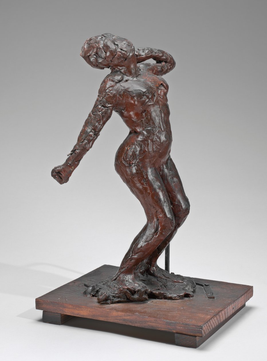 Vrouw die zich uitstrekt door Edgar Degas