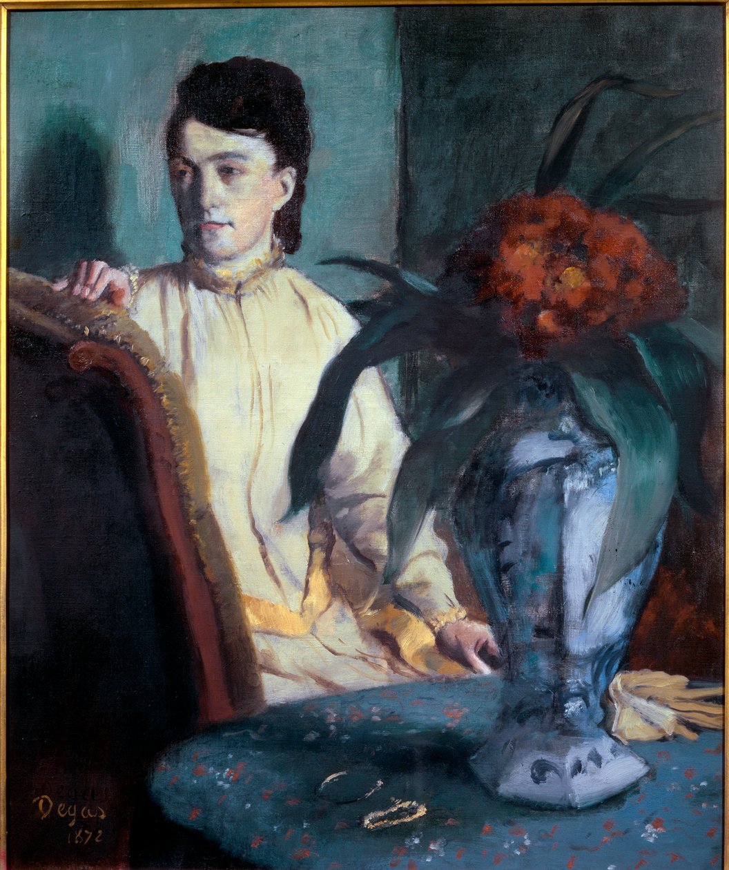 Vrouw met een Chinese vaas door Edgar Degas