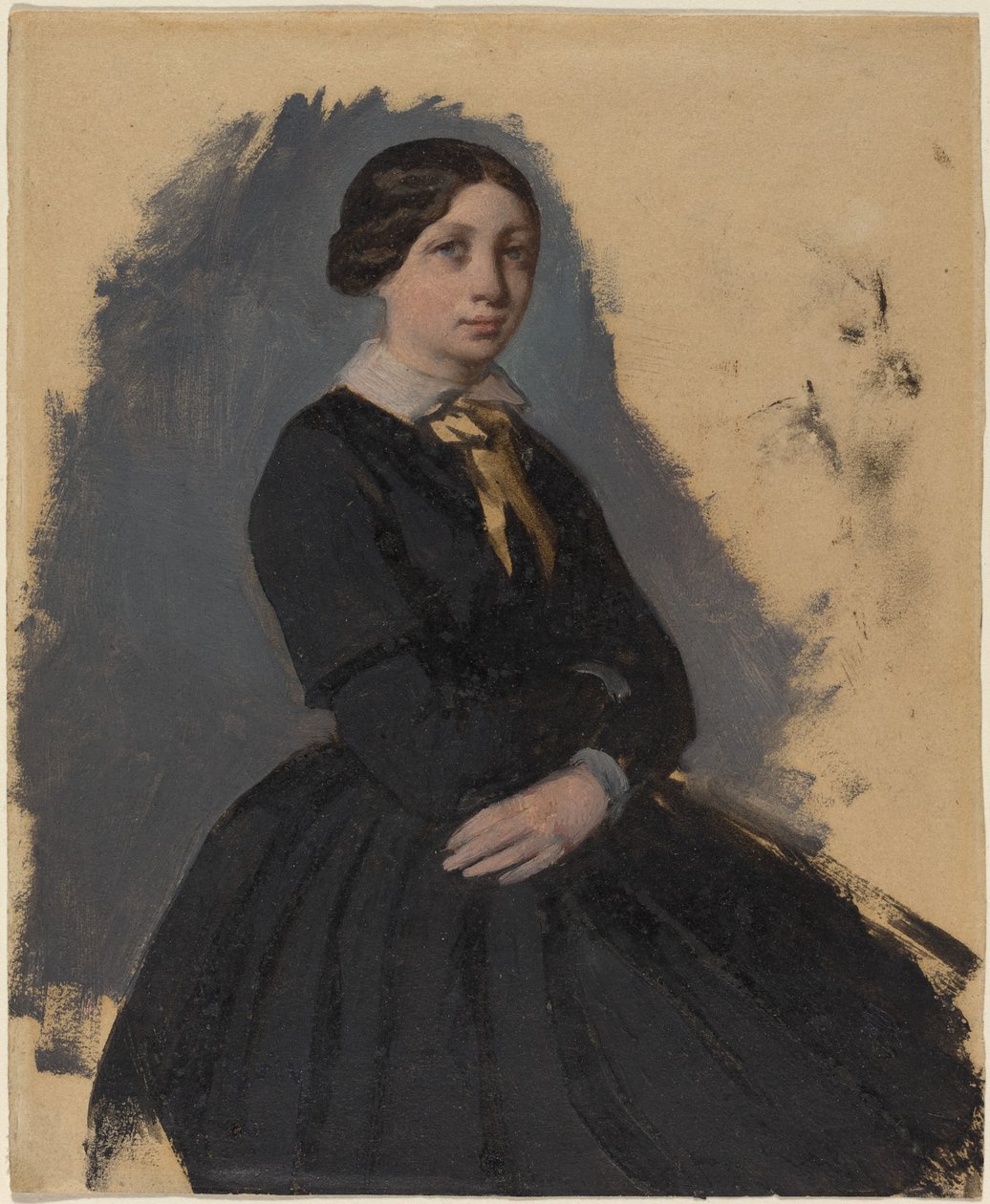 Jonge vrouw in het zwart, 1861-1865 door Edgar Degas