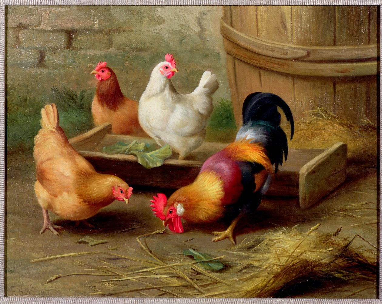 Boerenerf Tafereel door Edgar Hunt