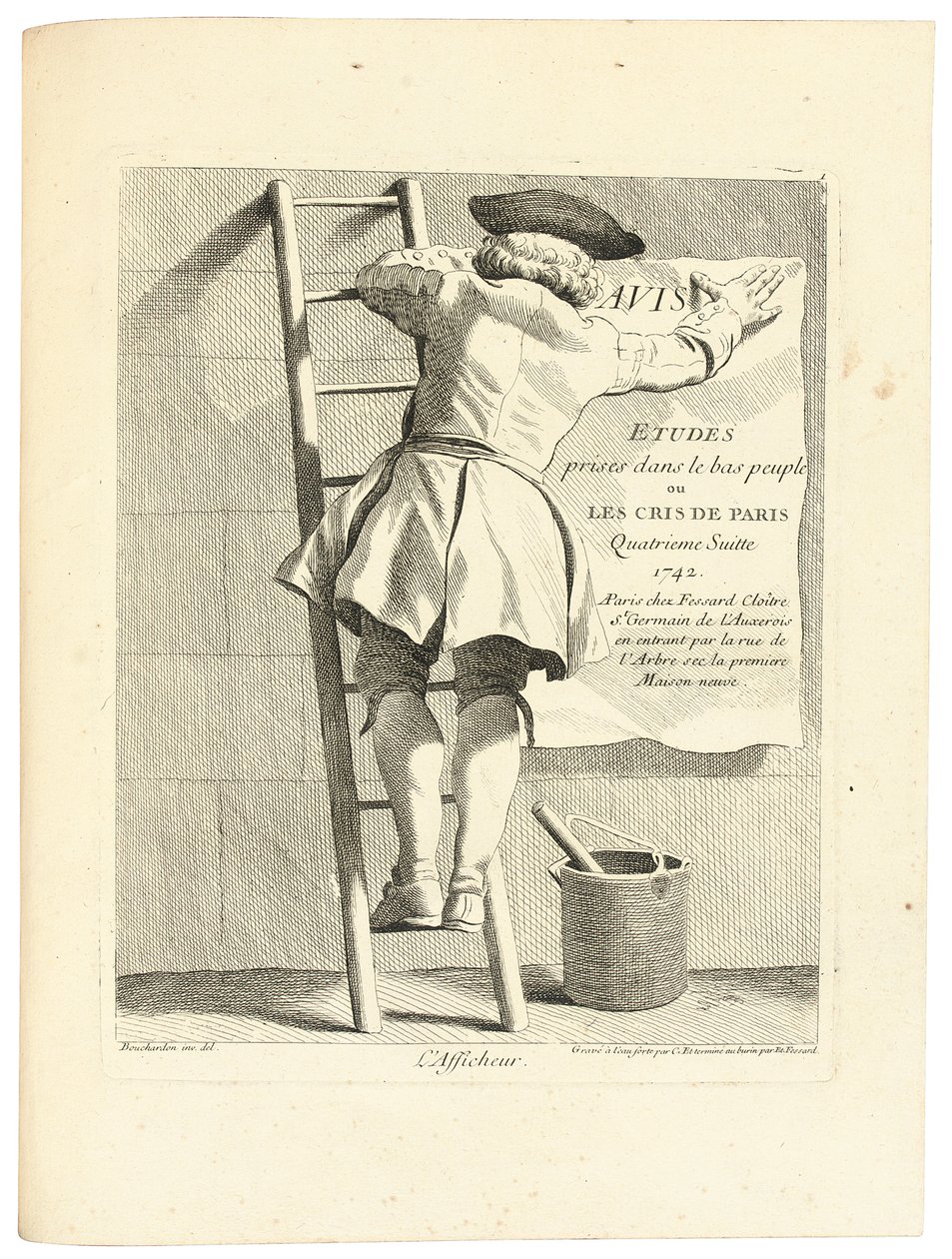 De Afficheur door Edmé Bouchardon