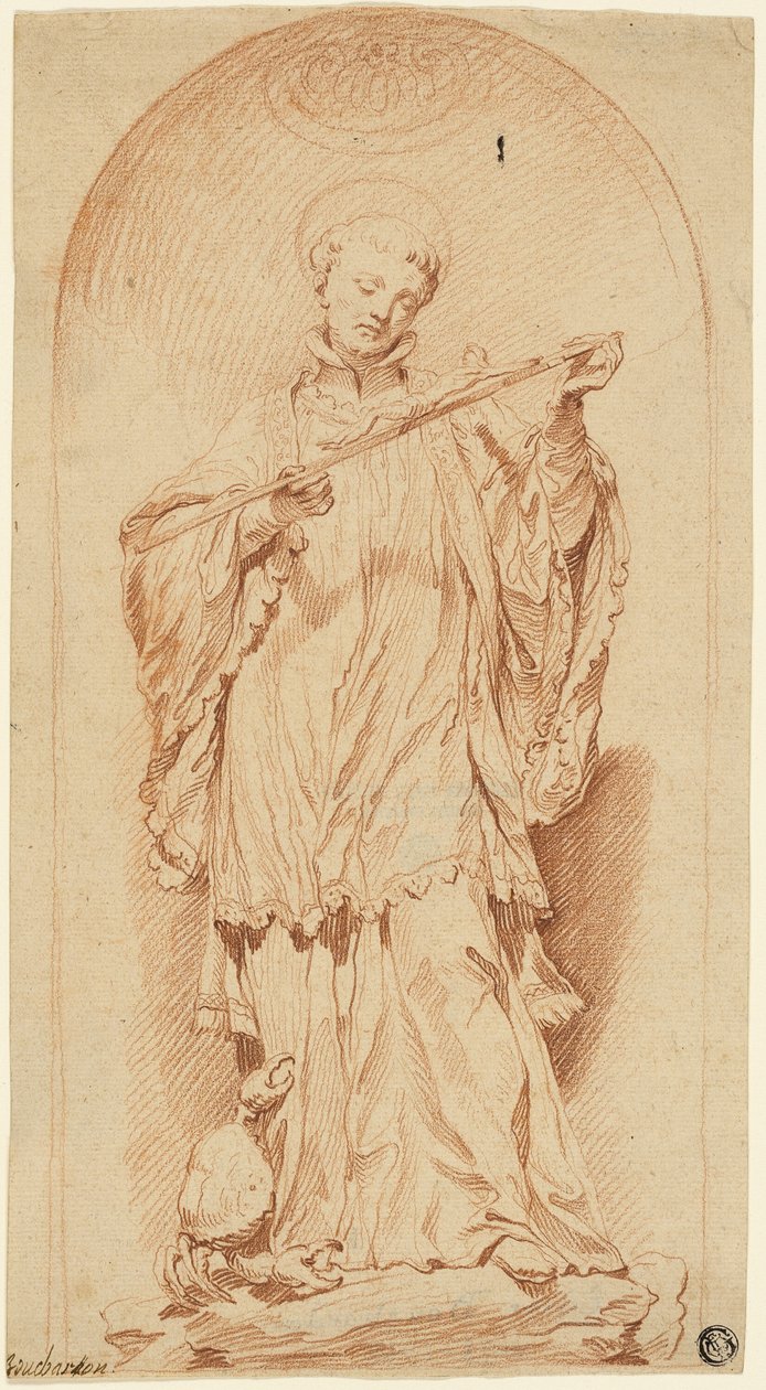 Franciscus met een kruisbeeld door Edmé Bouchardon