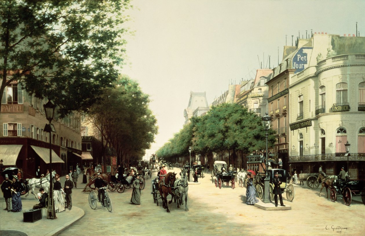 Le Boulevard des Italiens door Edmond Georges Grandjean