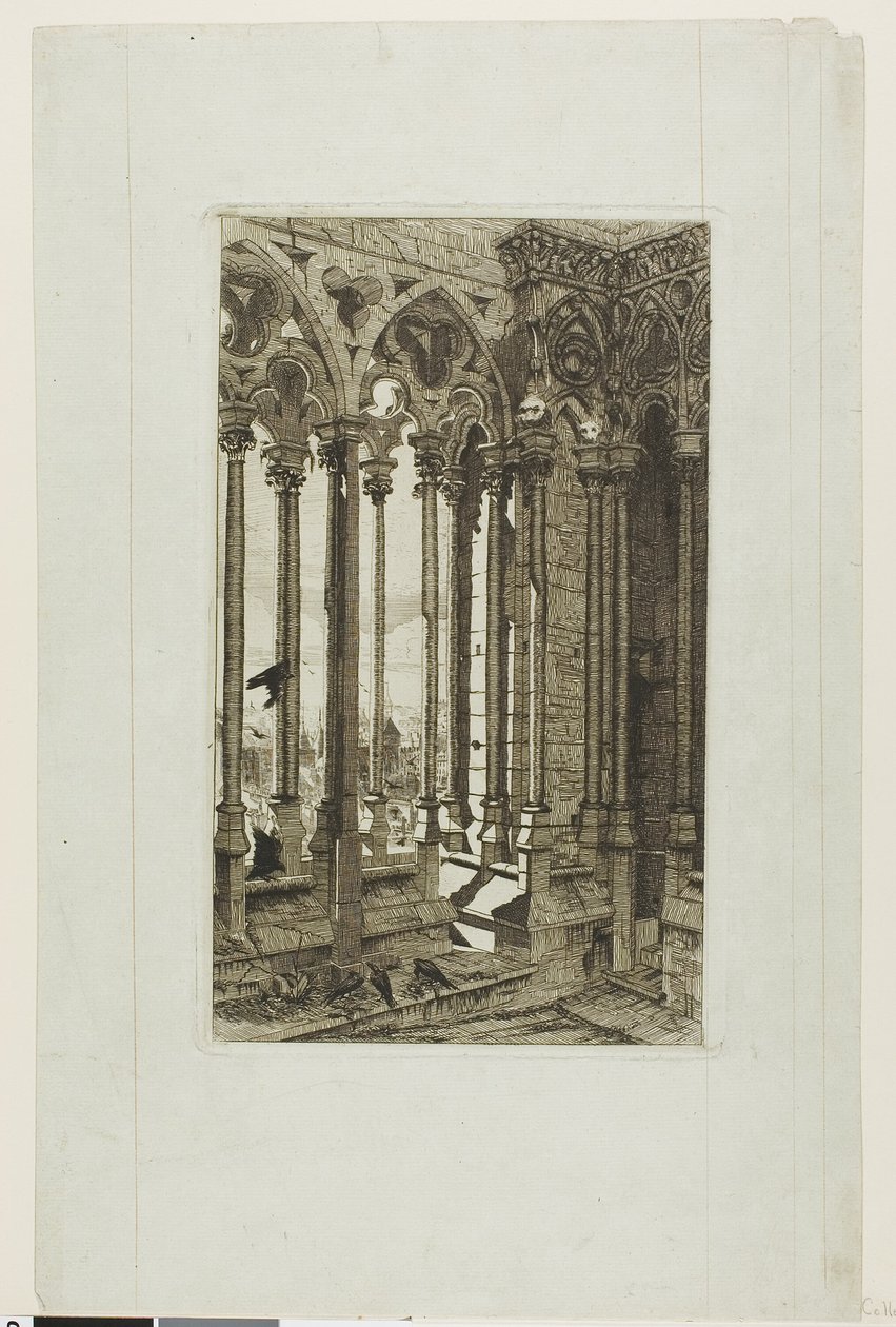 De galerij van Notre-Dame, Parijs door Edmond Gosselin