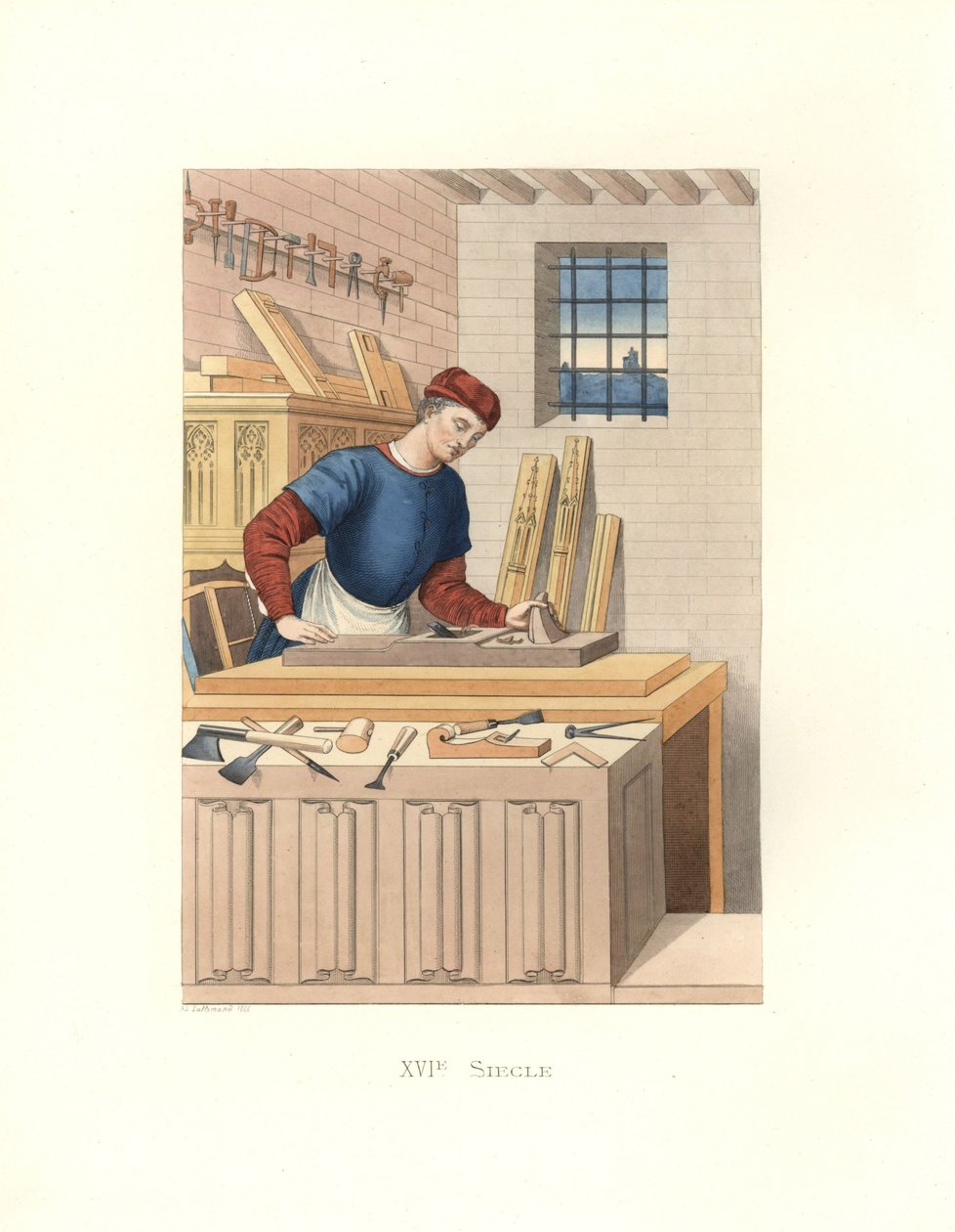 Franse ambachtsman door Edmond Lechevallier Chevignard