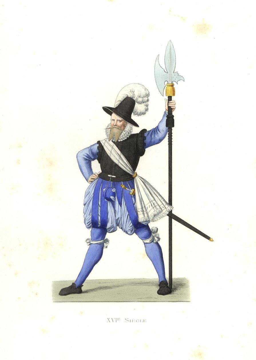 Heinrich Schmid, Zwitserse hellebaardier door Edmond Lechevallier Chevignard