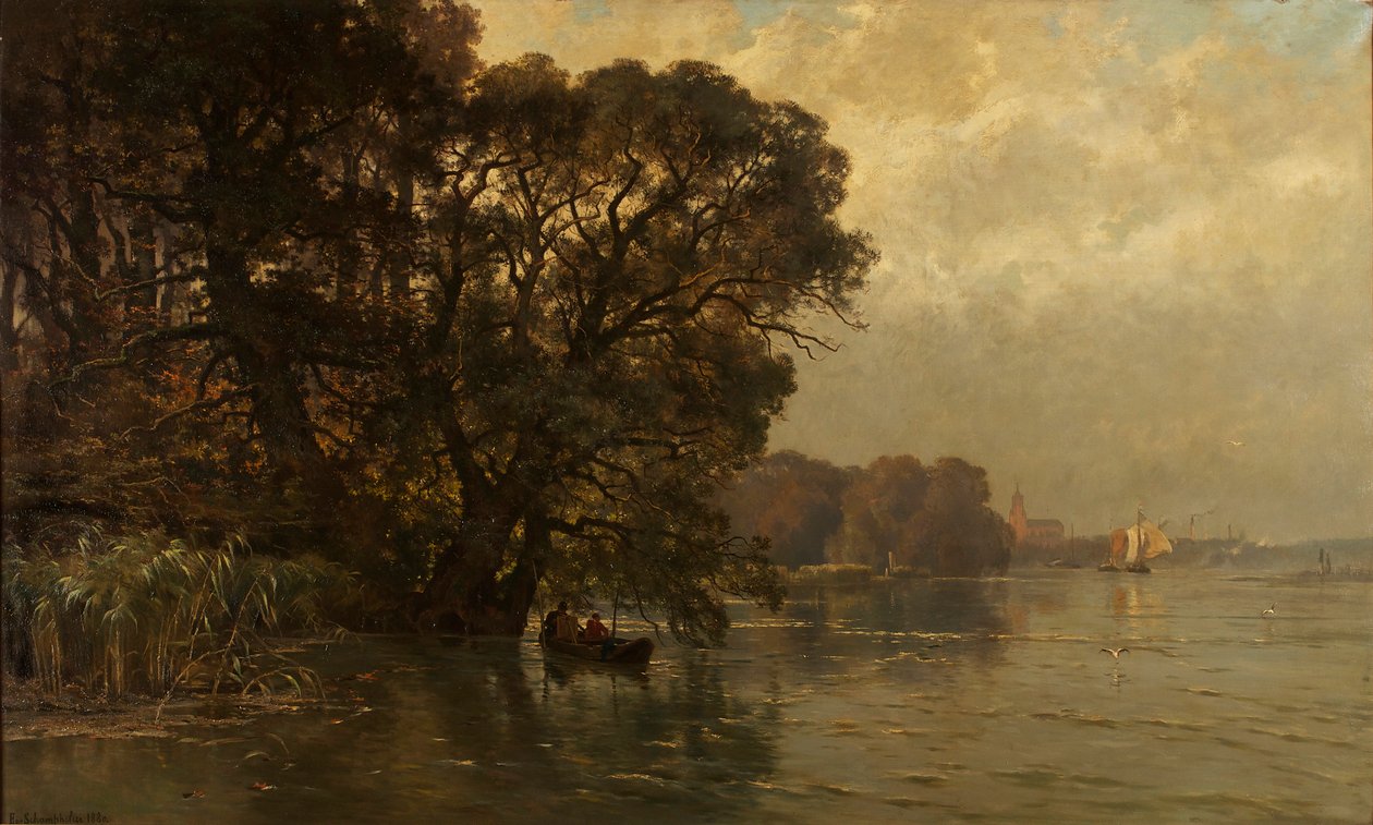 De Schelde bij Wetteren (België) door Edmond de Schampheleer