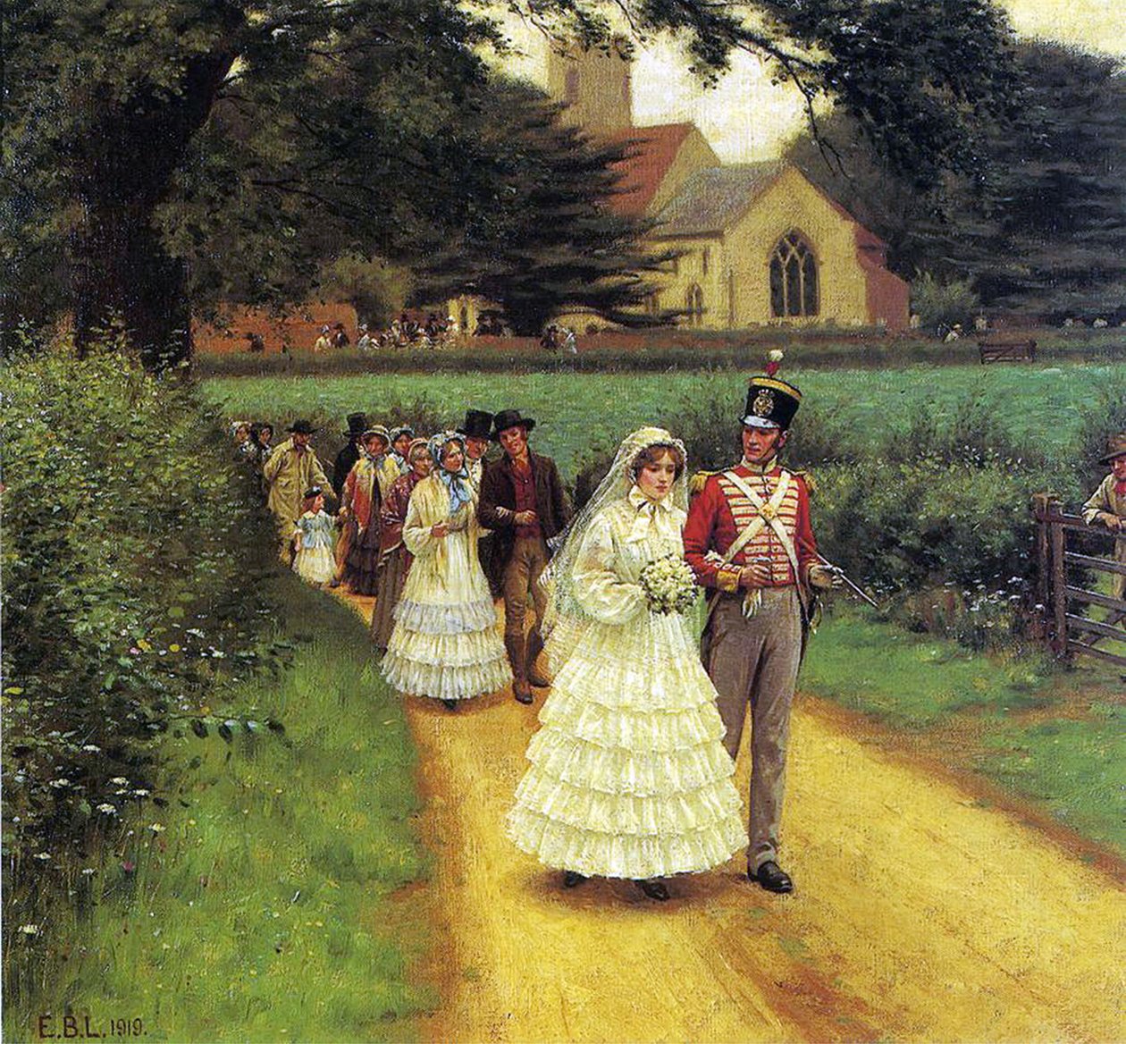 De bruiloftsmars, 1919 door Edmund Blair Leighton