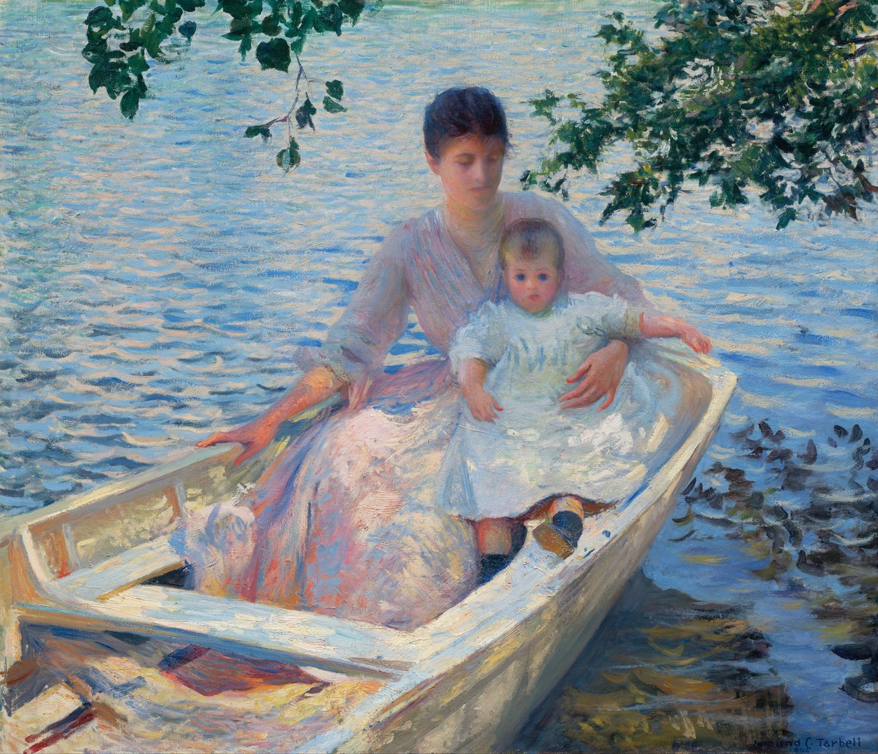 Moeder en Kind in een Boot door Edmund Charles Tarbell